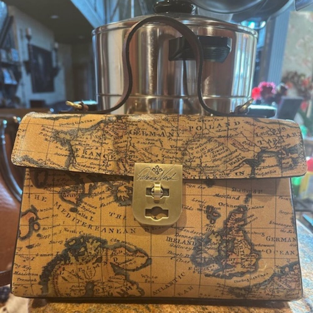 Patricia Nash Excellent Condition Leather Map Carisbrooke Map Bag